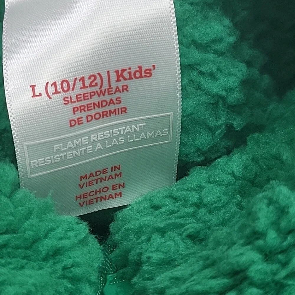 Kids Boys Girls Cozy Lounge Sherpa Sweatshirt Pullover Large Size 10/12 Green